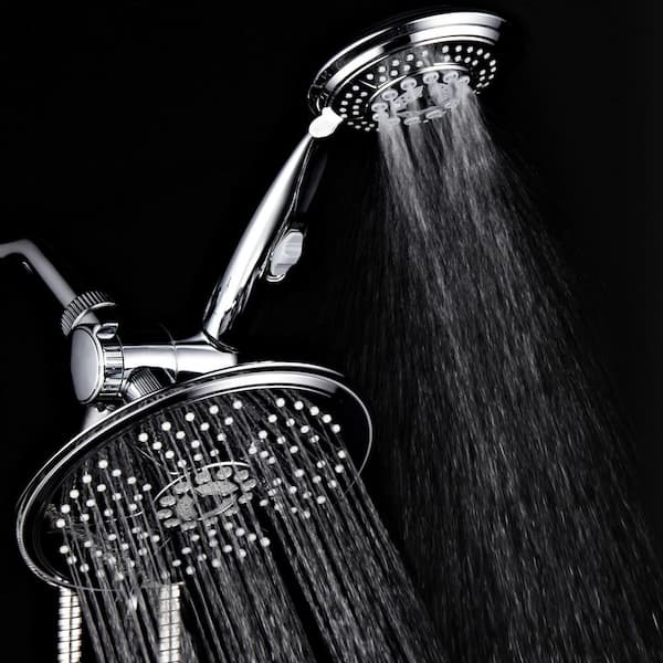 38-spray 7 in. Dual Shower Head and Handheld Shower Head with Body spray in Chrome