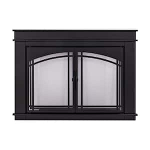 Fenwick Medium Black Glass Fireplace Doors