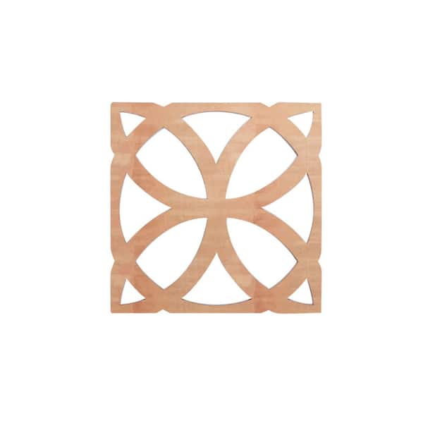 Ekena Millwork 15-3/8 in. x 15-3/8 in. x 1/4 in. Cherry Medium Daventry Decorative Fretwork Wood Wall Panels (20-Pack)