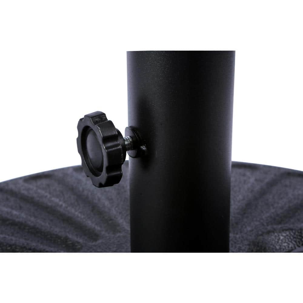 White 9 Ft Steel Outdoor Patio Umbrella with Black Base