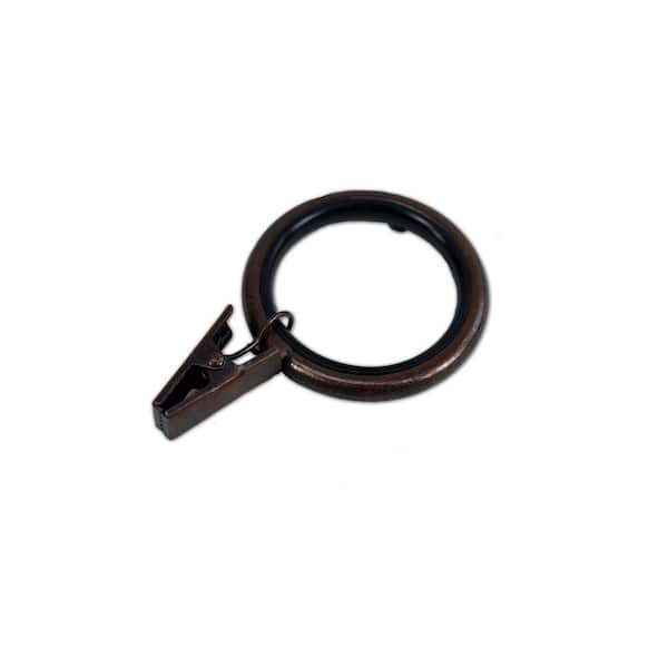 Versailles Home Fashions Antique Bronze Steel Curtain Rings with clips (Set of 7)