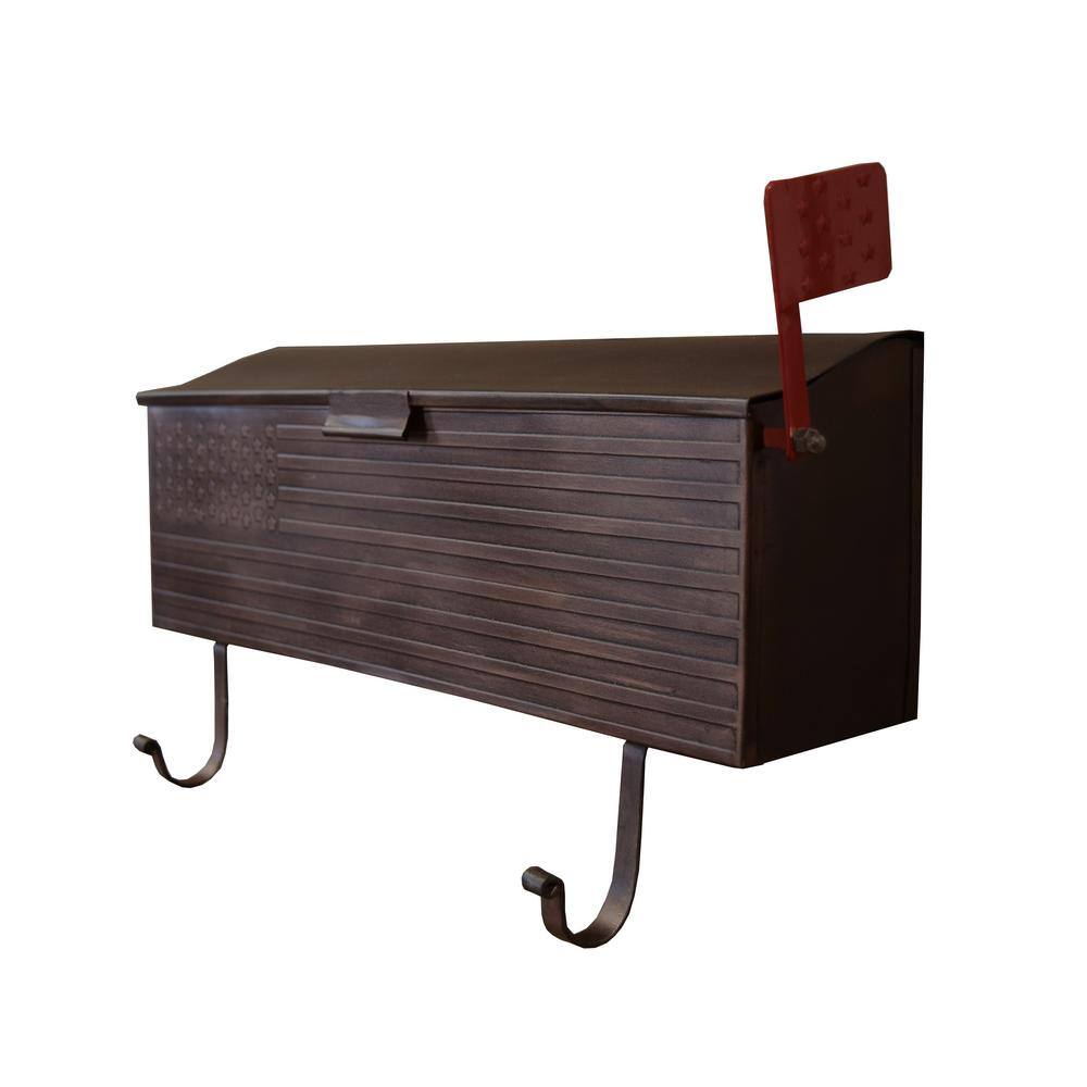 Copper Steel Wall Mounted Mailbox with Newspaper Hangers