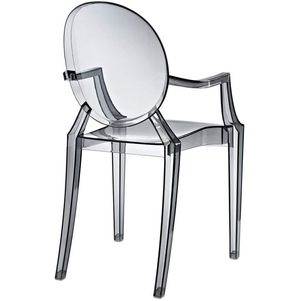 Ethereal Smoke Slim-Design Dining Armchair in Polycarbonate