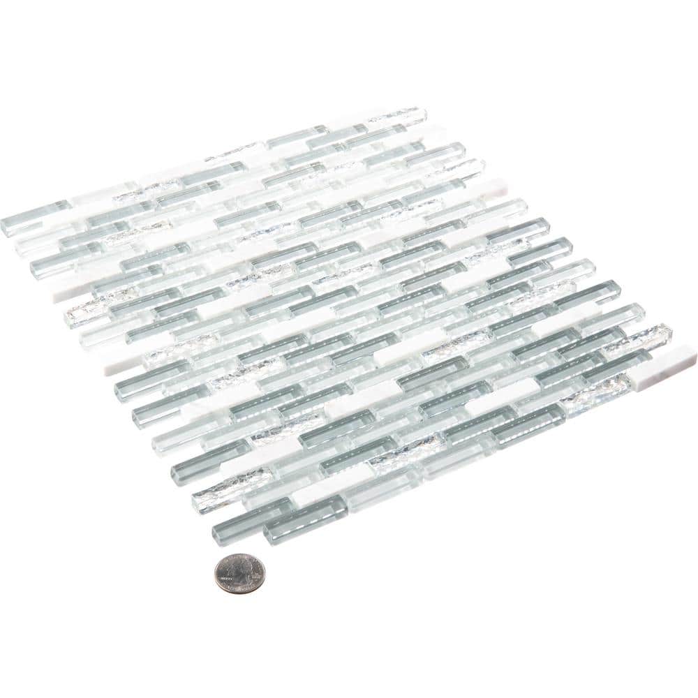 Riviera Gray 2x2 Matte Glass and Stone Mosaic Tile