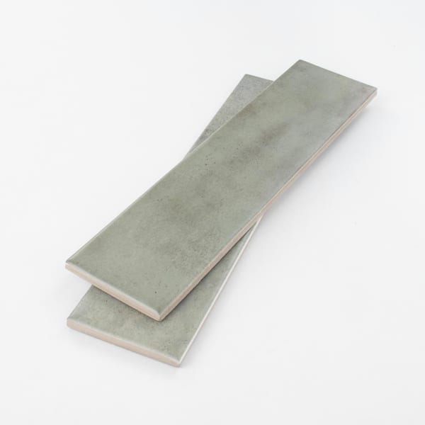 Relic 3 in. x 6 in. Slate Blue Matte Ceramic Subway Tile Sample