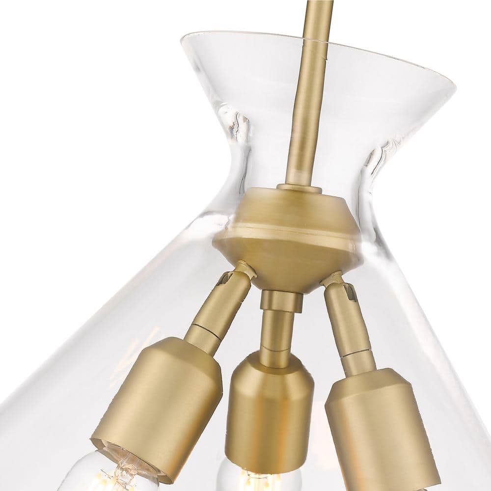 Elegant Malta Brushed Champagne Bronze Pendant Light with Clear Glass
