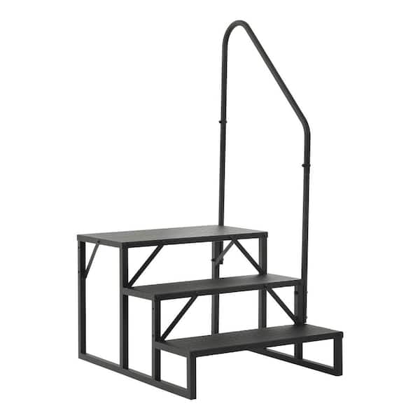4.5 ft. Reach Hot Tub Steps Outdoor, 2 RV Steps with Handrail, RV Stairs 3 Step, Heavy Duty Truck Camper Steps Ladders