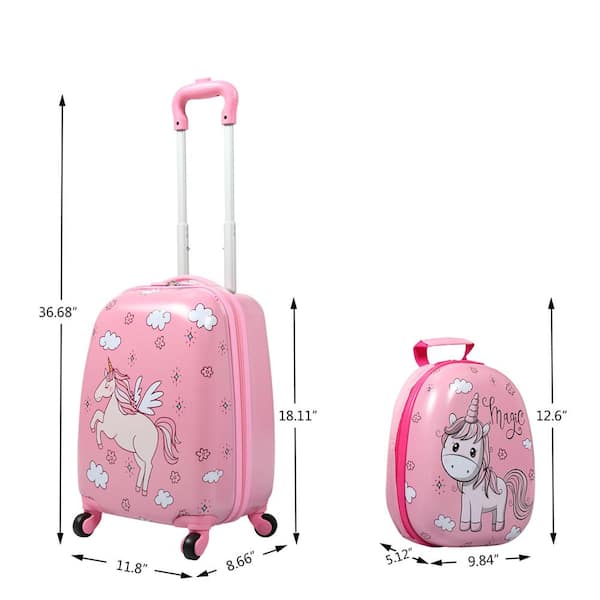 Custom Plaid with Pop Kids 2-Piece Luggage Set - Suitcase & Backpack  (Personalized)