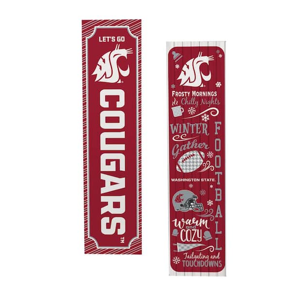 47 in. Double Sided Leaner Porch Sign, Washington State University, Winter Seasonal