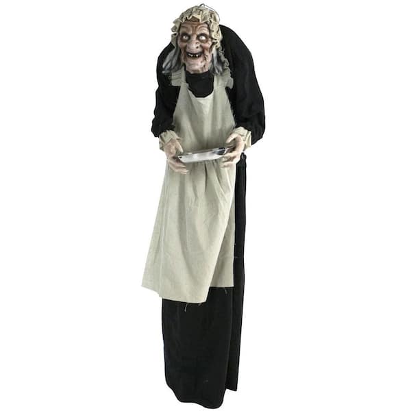 Haunted Hill Farm 60 in. Touch Activated Animatronic Zombie Maid