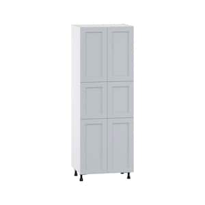 Cumberland Light Gray Shaker Assembled Pantry Kitchen Cabinet with 5 Shelves (30 in. W x 84.5 in. H x 24 in. D)