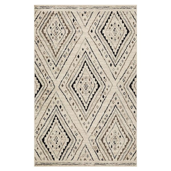 SUPERIOR Ozark Slate 8 ft. x 10 ft. Modern Geometric Diamonds Polypropylene Area Rug
