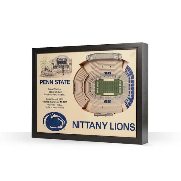 YouTheFan NCAA Penn State Nittany Lions 25 Layer Stadiumviews 3D Wooden Wall Art