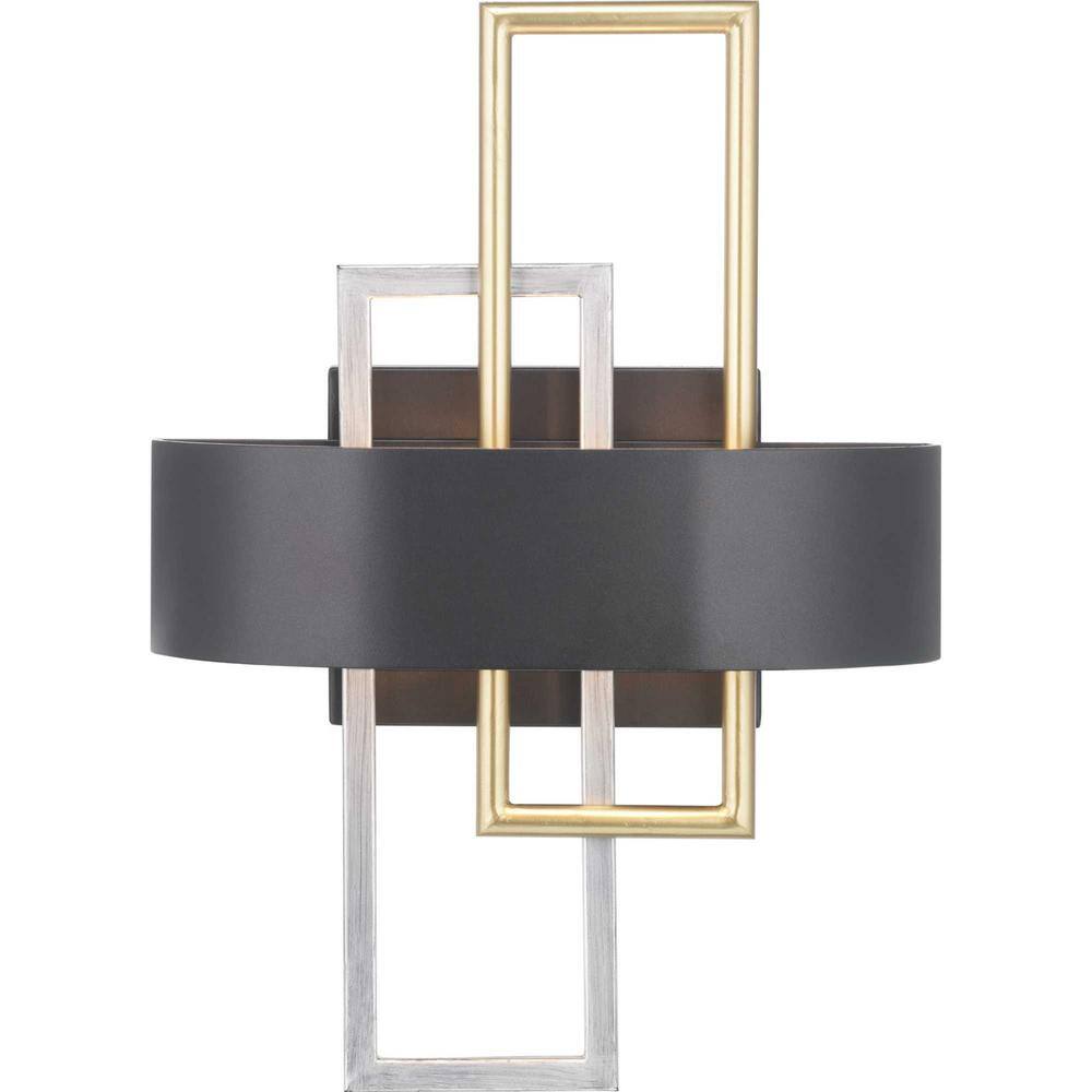 Adagio Black and Silver Two-Light Wall Sconce