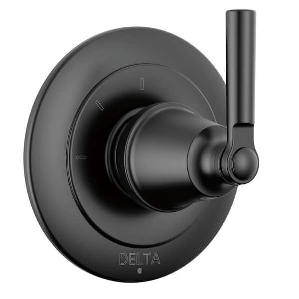 Delta Saylor 1-Handle Wall Mount 3-Function Diverter Valve Trim Kit in Matte Black (Valve Not Included)
