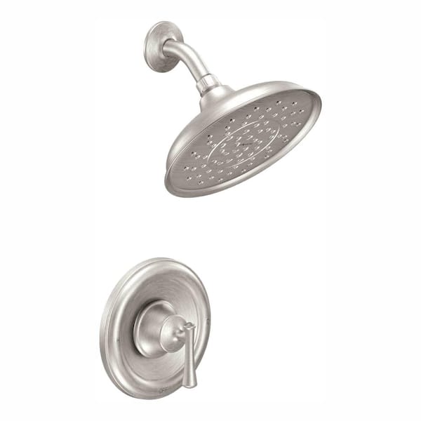 Ashville Single-Handle 1-Spray Tub and Shower Faucet with Curved Shower Rod and Valve in Spot Resist Brushed Nickel Ashville Single-Handle 1-Spray Tub and Shower Faucet with Curved Shower Rod and Valve in Spot Resist Brushed Nickel
