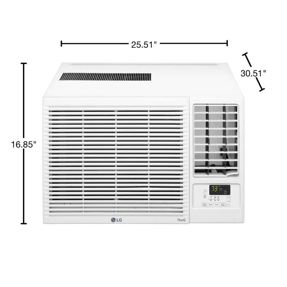 LG 18,000 BTU White Wi-Fi Window Air Conditioner with Heater
