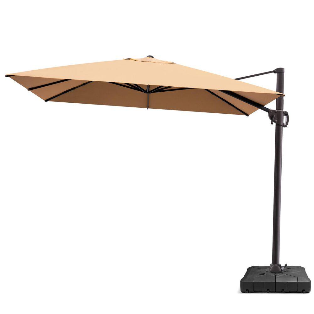 11.5 ft. x 9 ft. Rectangular Aluminum 360° Rotation Cantilever Patio Umbrella in Tan with 260 lbs. Umbrella Base price history on PriceWatchPro