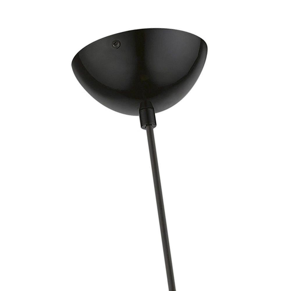 Stockton 11.75" Black and White Globe Pendant with Chrome Accents