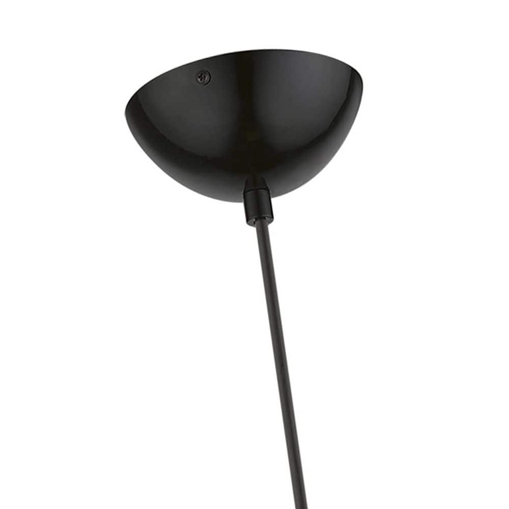 Stockton 11.75" Black and White Globe Pendant with Chrome Accents