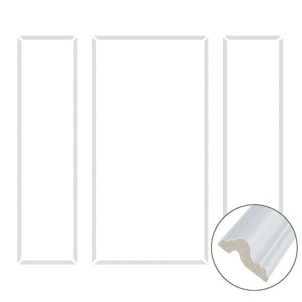 0.67 in. D X 48 in. W x 96 in. L (Set of 3) Primed Polystyrene Un-Assemble Panel Moulding Frame
