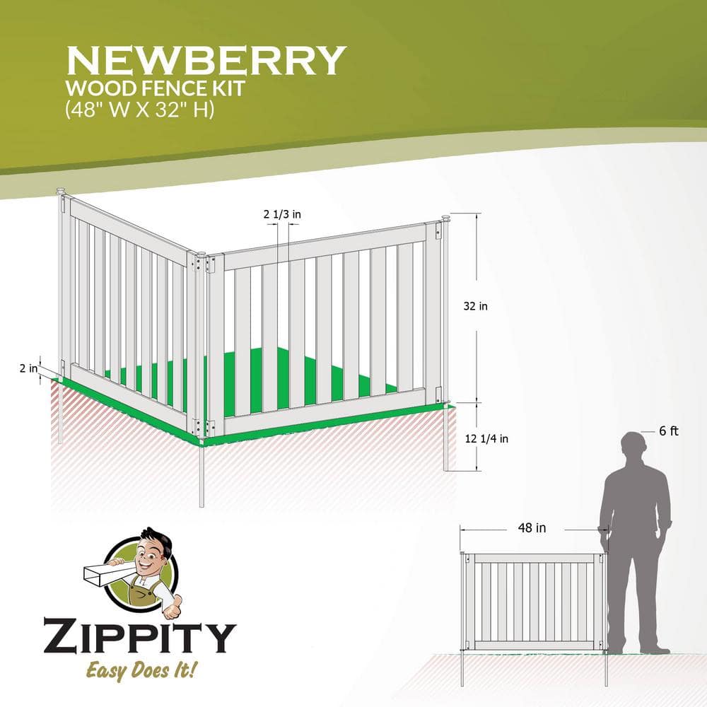 Newberry 48" W x 32" H Cedar Wood No Dig Fence Panels