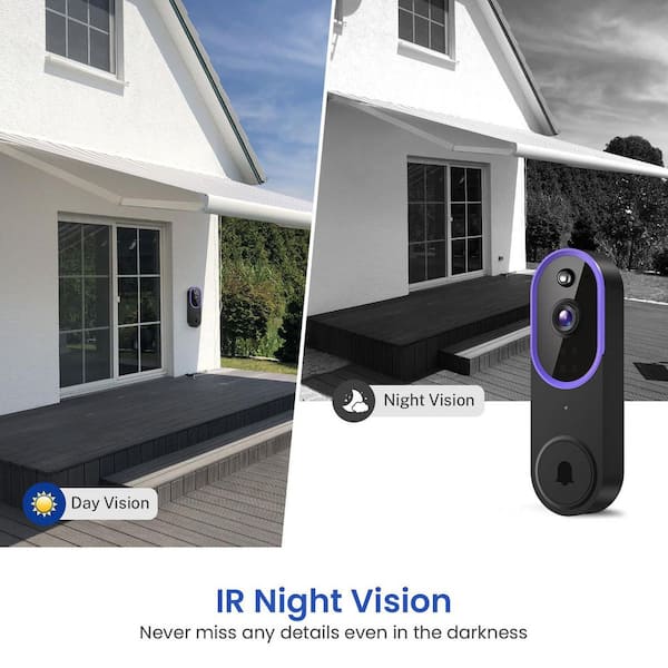 Wireless Video Doorbell Camera With Chime, UCOCARE 2K/4MP Camera Doorbell WiFi, Human/Vehicle Detection, Instant Alerts, 2-Way Audio, Night Vision, 10000mAh Battery, IP66, Support SD Storage And Cloud