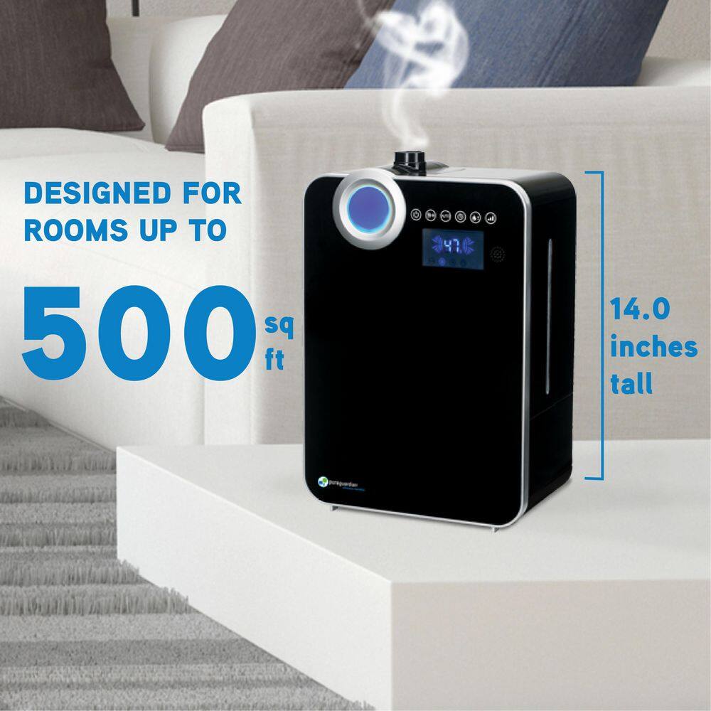 Black Ultrasonic Warm and Cool Mist Humidifier with Digital Display