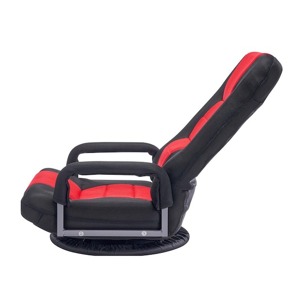 SVOPES Swivel Floor Gaming Chair with Armrests, 360° Rotating Floor Chair, 6-Adjustable Position Backrest, Lumbar Support