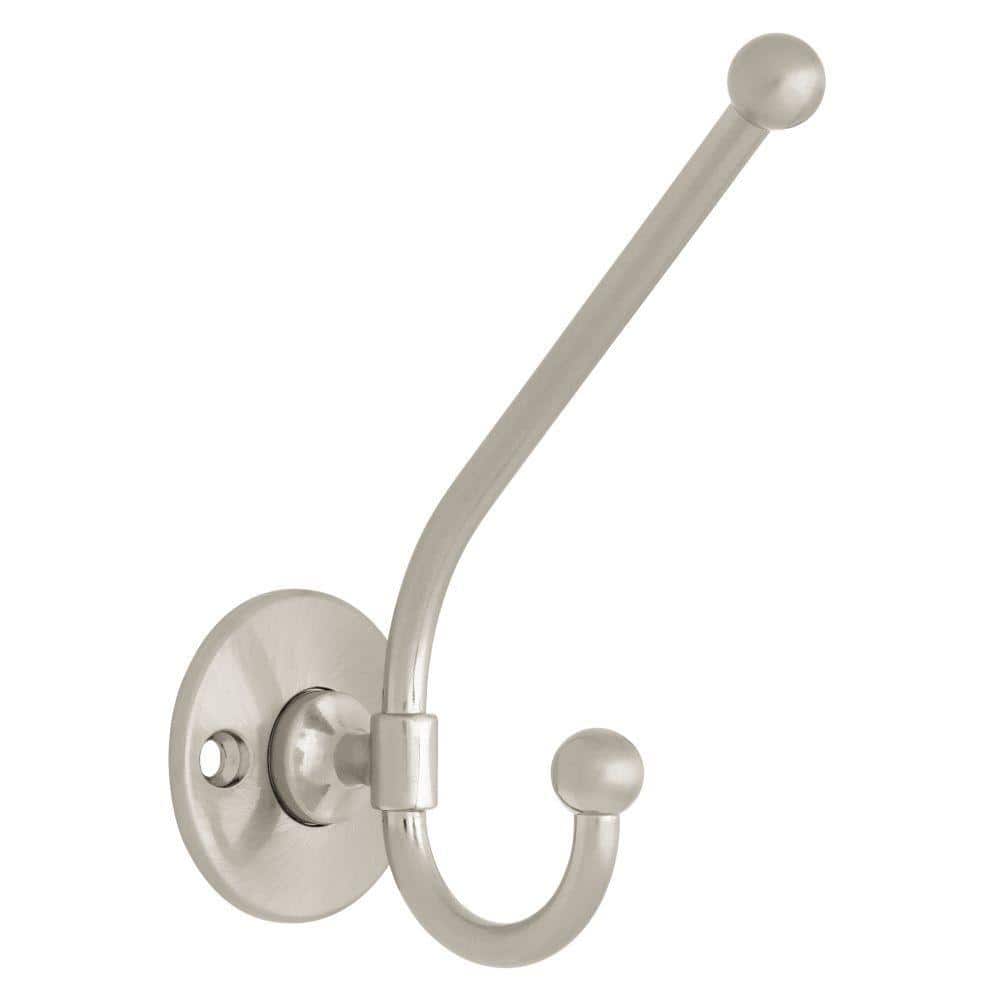 Slender Ball End 4-3/8 in. Satin Nickel Coat Hook