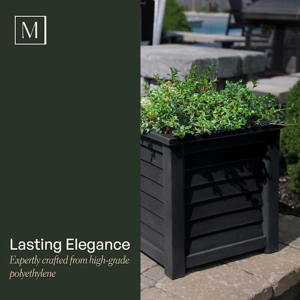 20" x 20" Lakeland Square Planter Black - Mayne