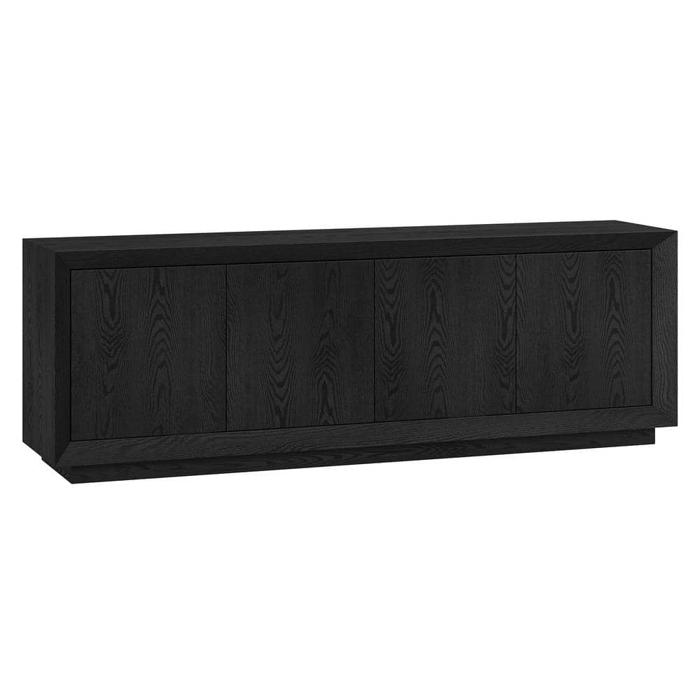 Oswald 68" Black Grain TV Stand with Cabinets