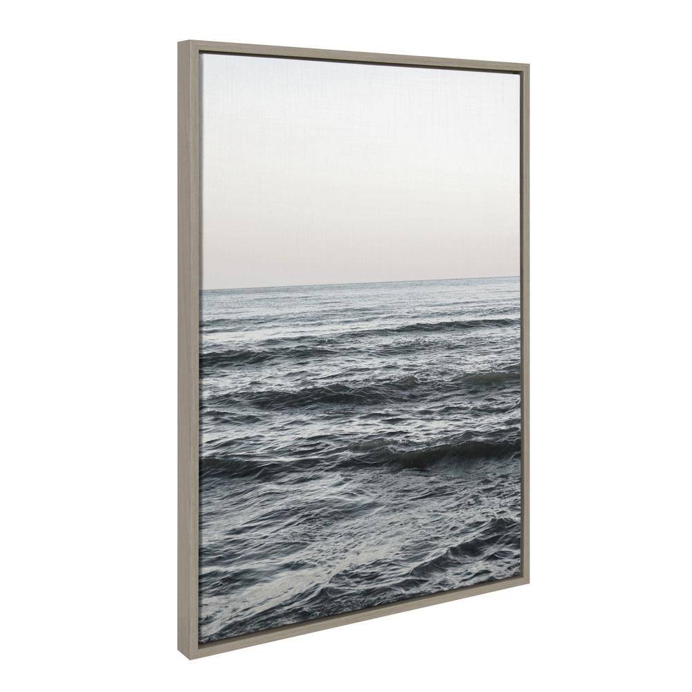 Calm Ocean Vibes Gray Canvas Landscape Print, 23x33