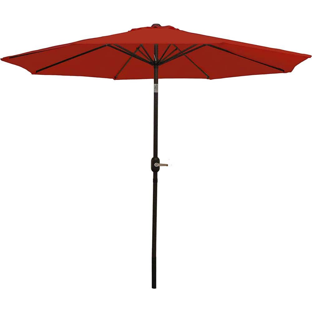 9 Foot Outdoor Patio Umbrella - Push-Button Tilt & Crank Patio Table Umbrel