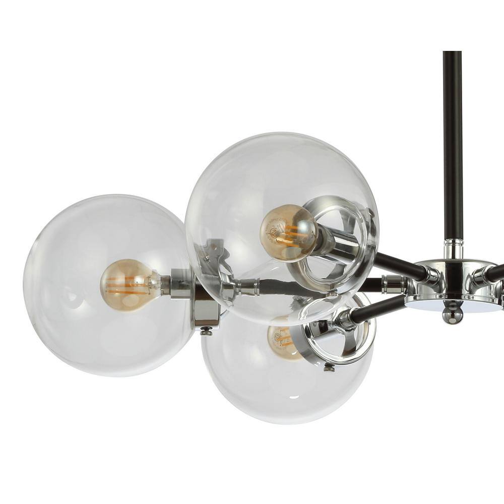 Jonathan Y Caleb 28" Black Chrome Sputnik Chandelier
