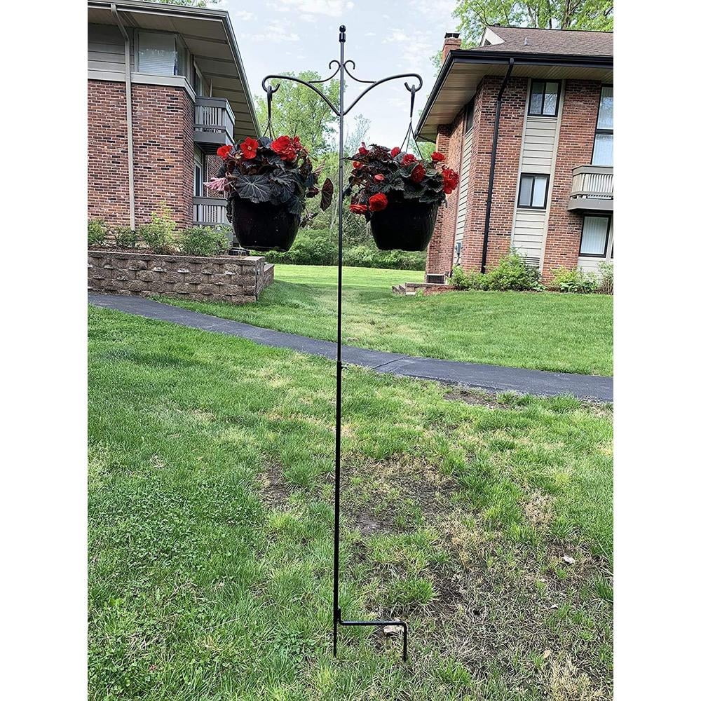 Ashman 91 Inch Black Steel Twin Hook Garden Arbor, 2 Pack