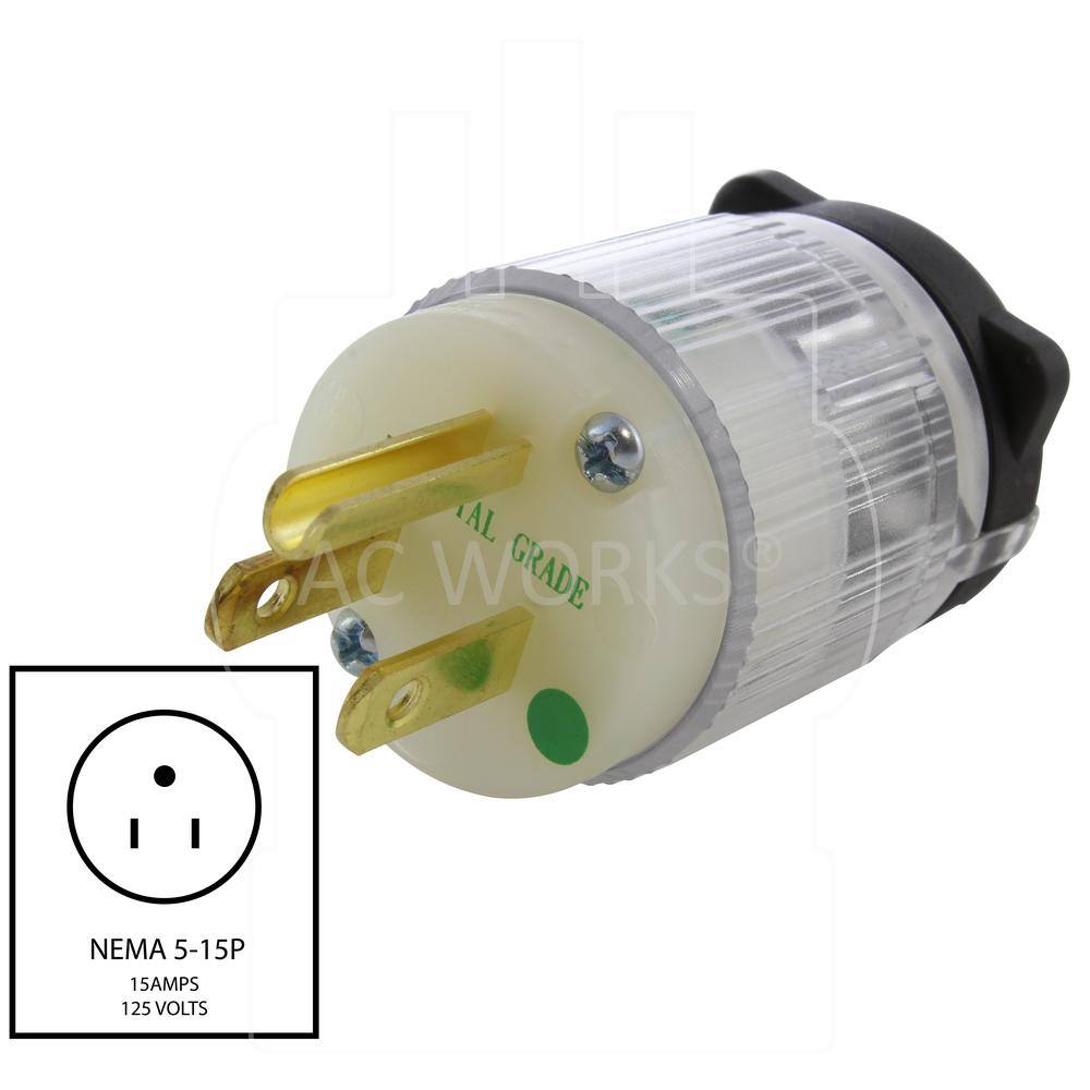 Buy NEMA 5-15P 15 Amp 125-Volt Medical/Hospital Grade Plug with UL C-UL ...