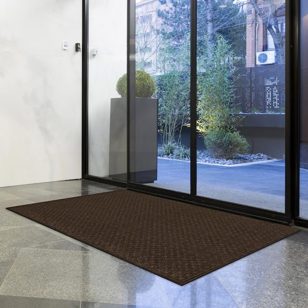 Brown 48 in. x 72 in. Recycled Rubber and Synthetic Surface Non-Slip Indoor Outdoor Commercial Door Mat