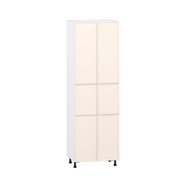 J COLLECTION Fairview 30 in. W x 24 in. D x 94.5 in. H Slim Shaker Assembled Pantry Kitchen Cabinet with 5 Shelves in Washed Linen