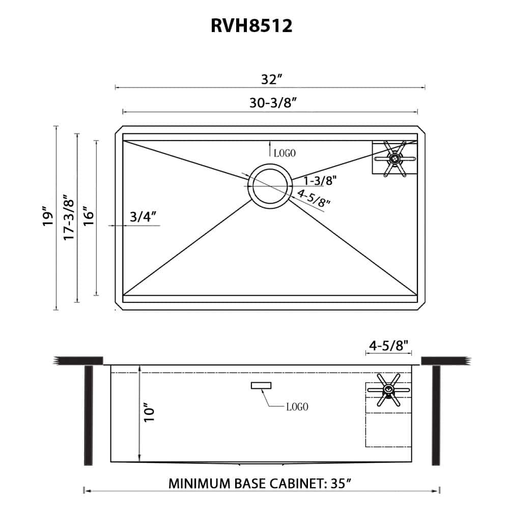 Ibiza 32-Inch Stainless Steel Single Bowl Workstation Sink with Glass Rinser