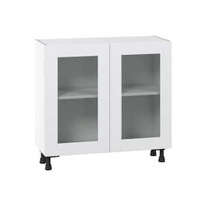 Wallace Painted Warm White Assembled Shallow Base Kitchen Cabinet with 2-Doors (36 in. W x 34.5 in. H x 14 in. D)