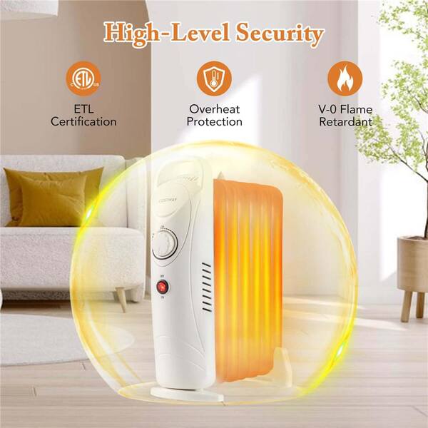 Costway 700-Watt Portable Oil-Filled Mechanical Radiant Electric