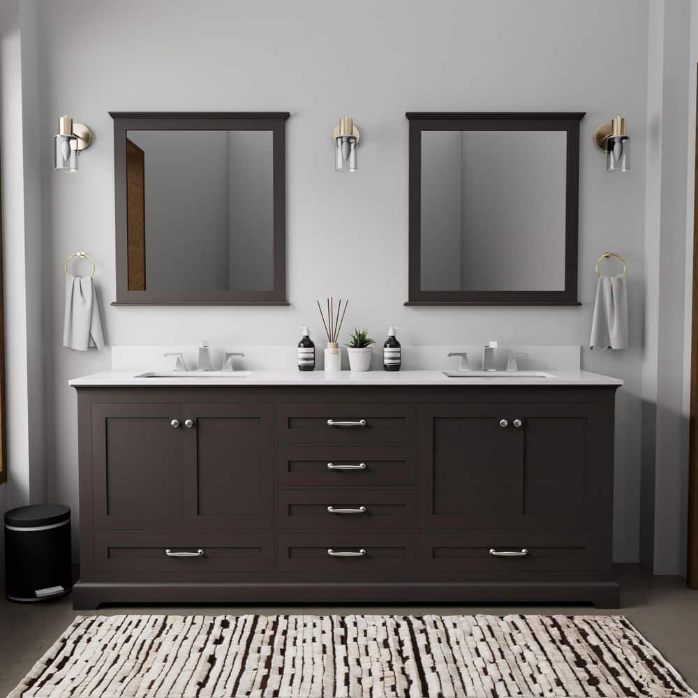 Dukes 80 in. W x 22 in. D Espresso Double Bath Vanity and Cultured Marble Top price history on PriceWatchPro