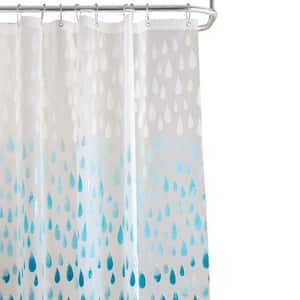 70 in. x 72 in. Ombre Raindrop Design PEVA Shower Curtain