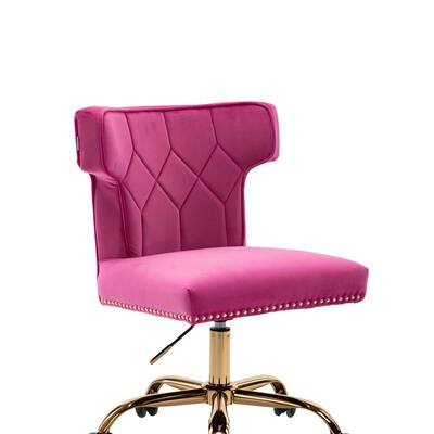Fuchsia Red Swivel Office Chair Armless