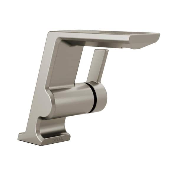 Delta Pivotal Single Handle Single Hole Bathroom Faucet in Lumicoat Stainless
