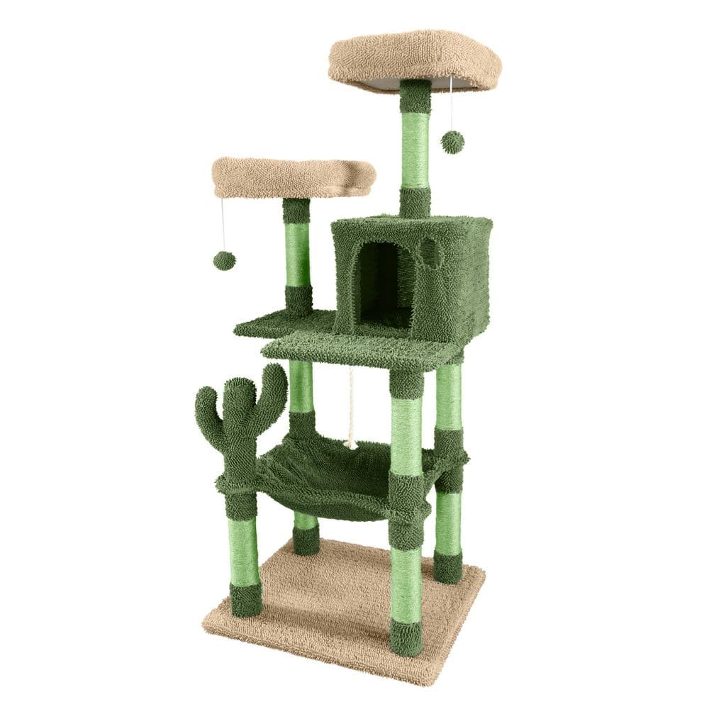 58 in. Cactus Cat Tower for Indoor Cats, Cute Small Cactus Cat Tree with Widened Perch price history on PriceWatchPro