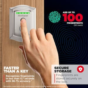 Halo Touch Satin Nickel Traditional Fingerprint WiFi Electronic Smart Lock Deadbolt Featuring SmartKey Security