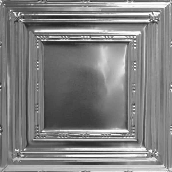 FROM PLAIN TO BEAUTIFUL IN HOURS Eyelet Steel (Unfinished) 2 ft. x 2 ft. Decorative Nail Up Tin Ceiling Tile (24 sq. ft./Case)