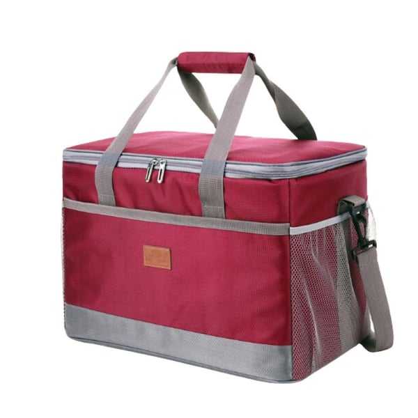 34 qt. Soft-Side Cooler Bag with Hard Liner Insulated Picnic Lunch Bag for Camping and Outdoor Activities in Red